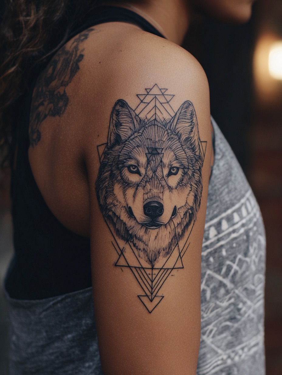 Geometric Wolf Shoulder