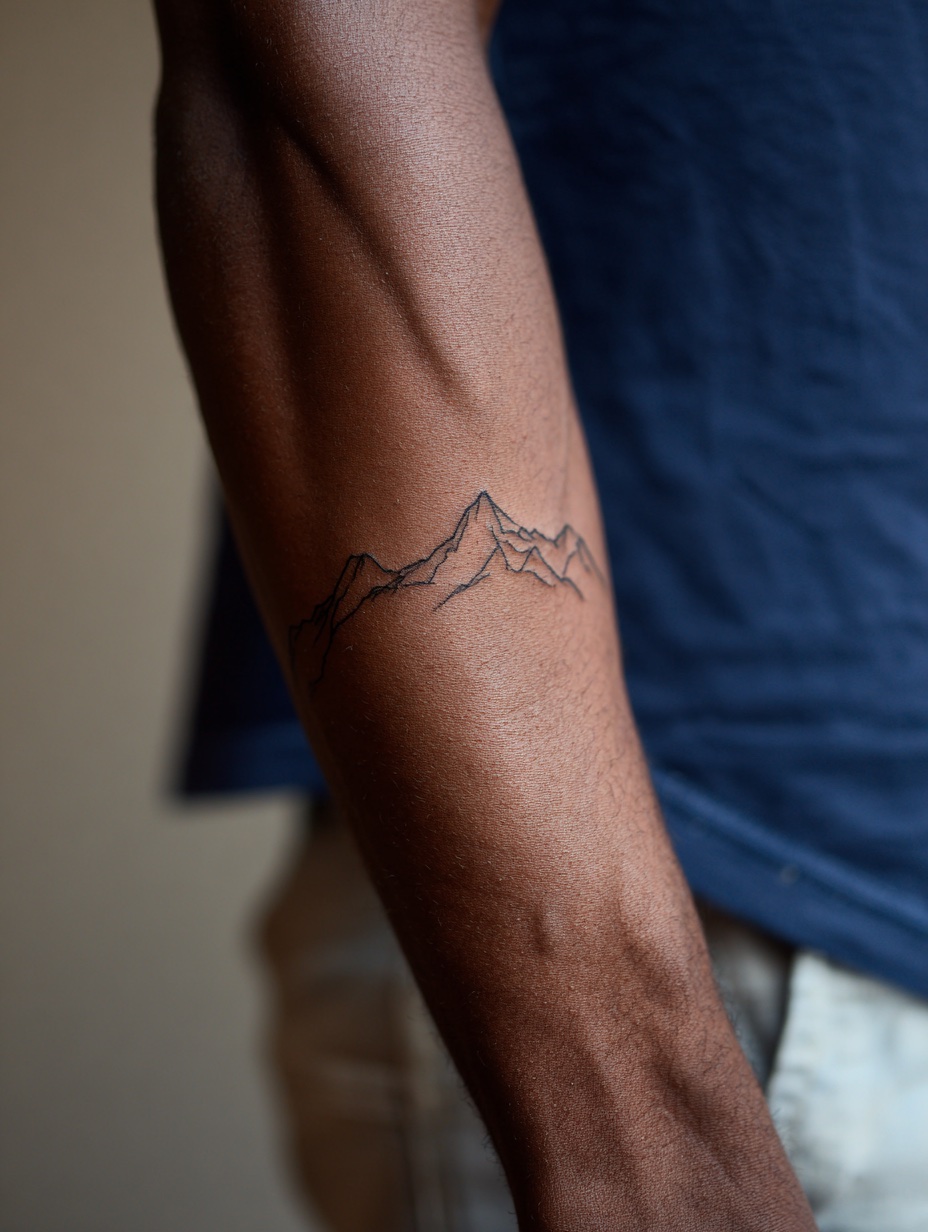 Outline Mountain Range Forearm