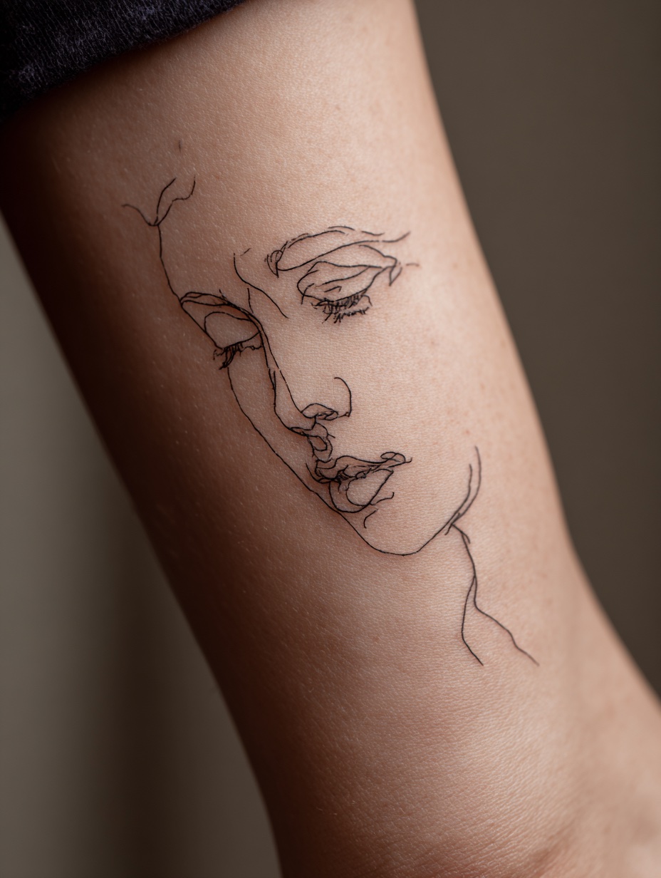Fine Line Portrait Forearm