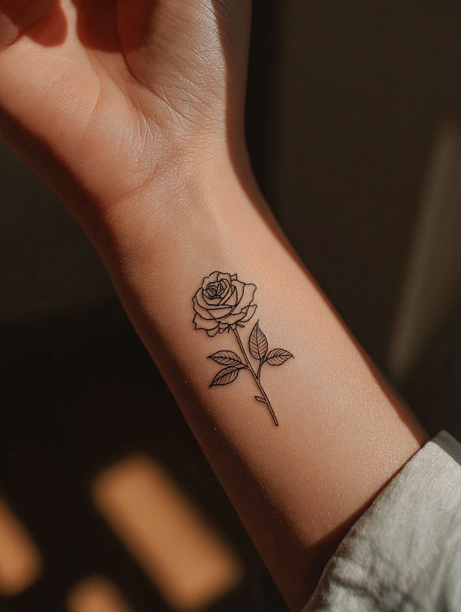 Fine Line Rose Wrist 2