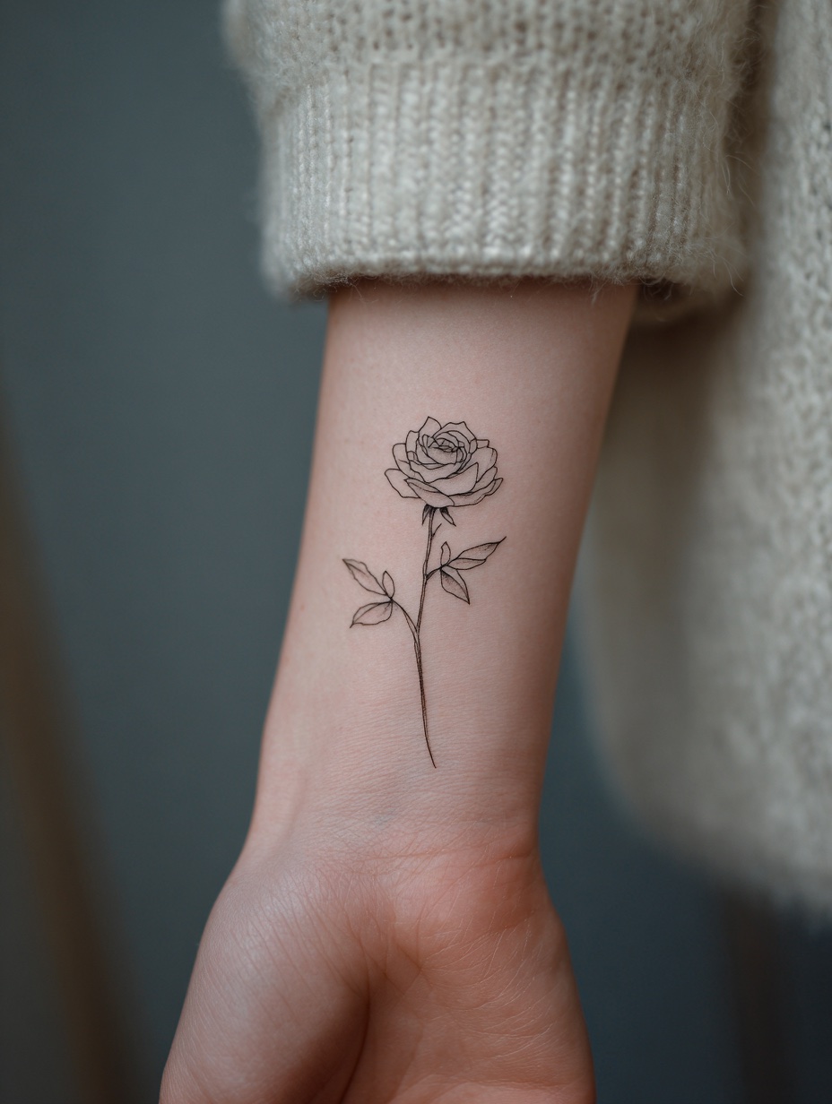 Fine Line Rose Wrist